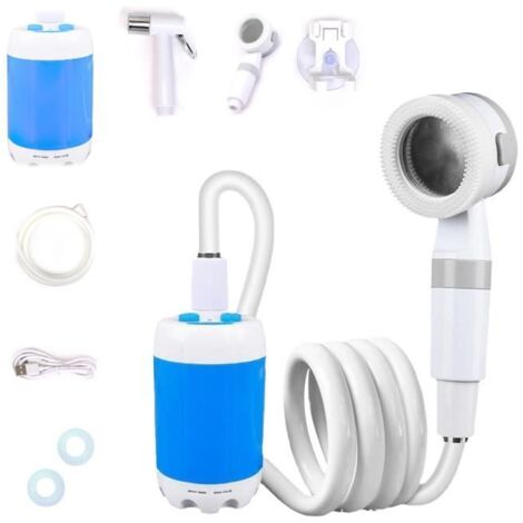 Douche de Camping Portable - Pompe à eau à 2 vitesses réglables - Tuyau de 2 m - Douche pour voiture - Inclut buse de lavage auto