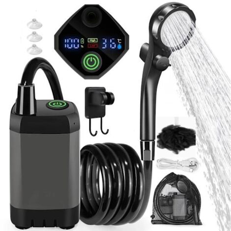Douche de camping portable rechargeable, batterie 6000 mAh