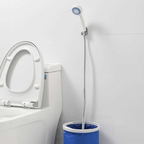 Douche de camping portable rechargeable, pommeau de douche extérieur, pompe 3,7 V, portée de 1,5 m, idéale pour le camping, la plage, la natation, les voyages, la randonnée, la voiture et le nettoyage