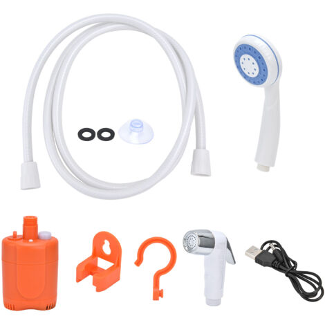 Douche de camping rechargeable USB avec pompe à main, parfaite pour randonnée et extérieur
