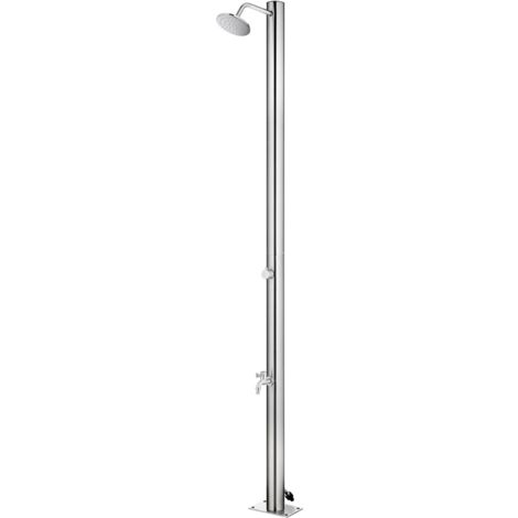 Douche de jardin 215 cm Acier inoxydable vidaXL - Argent