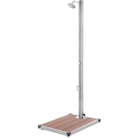 Douche de jardin avec base marron 220 cm Acier inoxydable