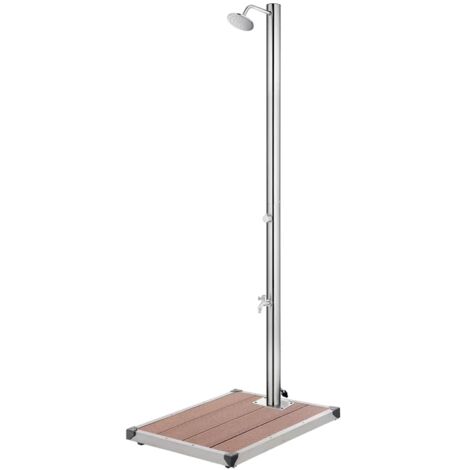 Douche de jardin Douche Camping Piscine Plage - avec base marron 220 cm Acier inoxydable Chic-820684