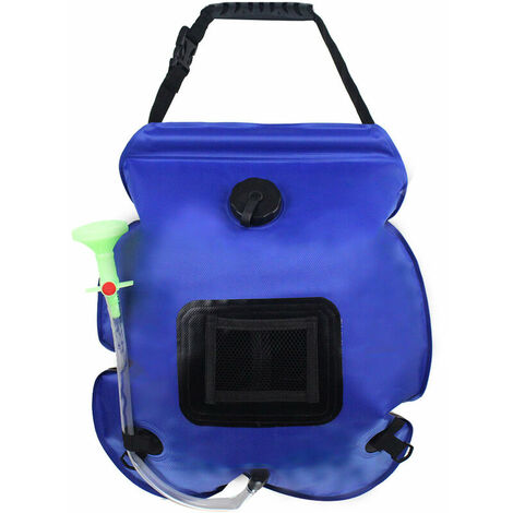 Sac de Douche Solaire, 20L Sac de Douche Camping Portatif Solaire Chauffe,  Voyage Douche Solaire avec sur/Hors Commutateur Tuyau et Pomme de Douche,  pour Camping Escalade et Randonnée LO-Ron