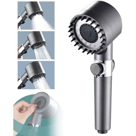 Douche de massage multifonctionnelle allemande – Pommeau de douche à main haute pression à 3 modes, pomme de douche de massage haute pression multifonctionnelle à réglage à un bouton pour massage alle
