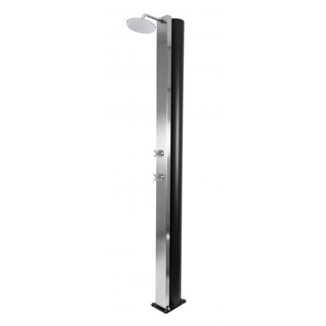 Douche de piscine solaire CROSS, douche extérieure 40L-Acier inoxydable-Acier inoxydable-17.5 --