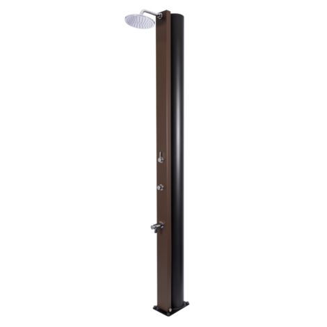 Douche de piscine solaire PULSATE 40L avec rince pieds temporisé-Marron-Marron-17.5 --