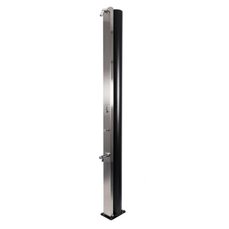 Douche de piscine solaire ULTIMATE 40L avec rince pieds temporisé-Acier inoxydable-Acier inoxydable-17.5 --