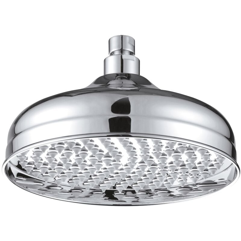 Douche de tête en laiton vintage de 20 cm avec prévention du calcaire