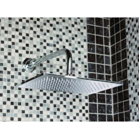 douche de tête inox - plenitude - carrée - 30 x 30 cm - rotule orientable - embase f15/21 - picots anti-calcaire - alterna p2460