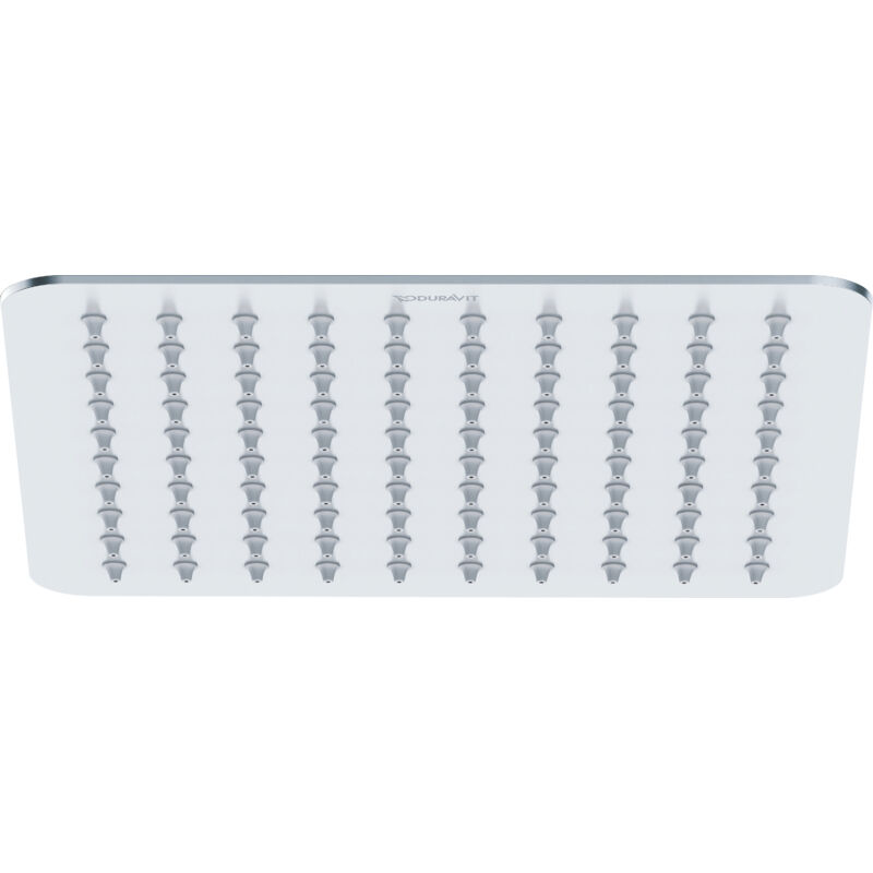 Douche de tête universelle Duravit en inox, avec jet Rain, carrée (200 mm) orientable, chromé