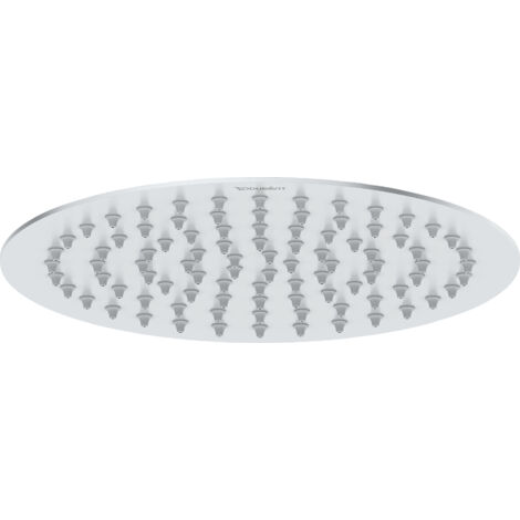 Douche de tête universelle Duravit en inox, avec jet Rain, ronde (Ø 200 mm) orientable, chromé