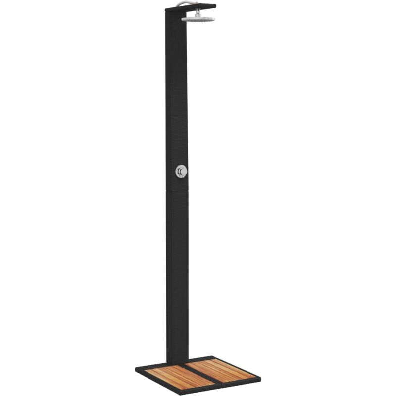 Douche d'extérieur 50 x 55 x 224 cm résine tressée bois acacia Black