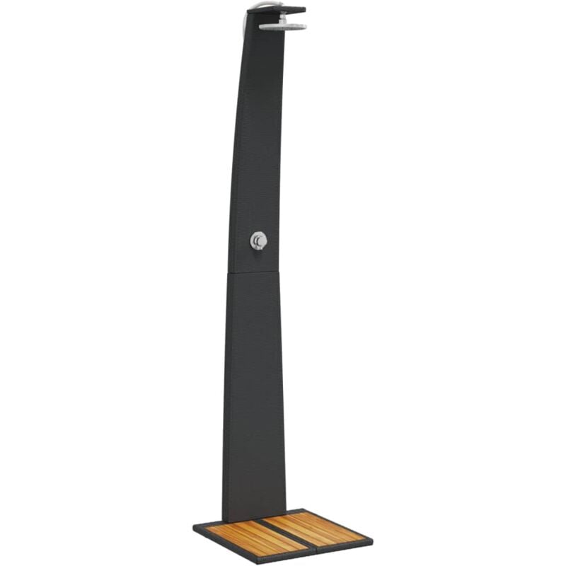 Douche d'extérieur 55 x 60 x 224 cm résine tressée bois acacia Black