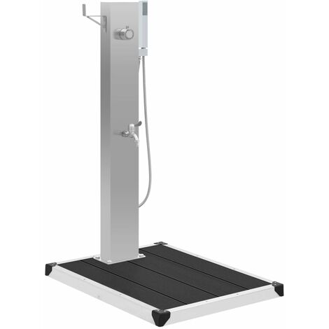 vidaXL Douche d'Extérieur avec Receveur de Douche Acier Inoxydable Multicolore