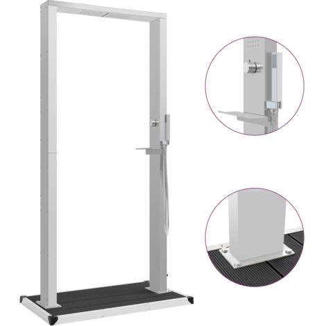 Douche d'extérieur avec receveur WPC Acier inoxydable
