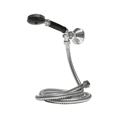 Douche duplex compose'e d'une douchette flexible de 1,50 m et d'un support chrome' pour baignoire et accessoires de douche
