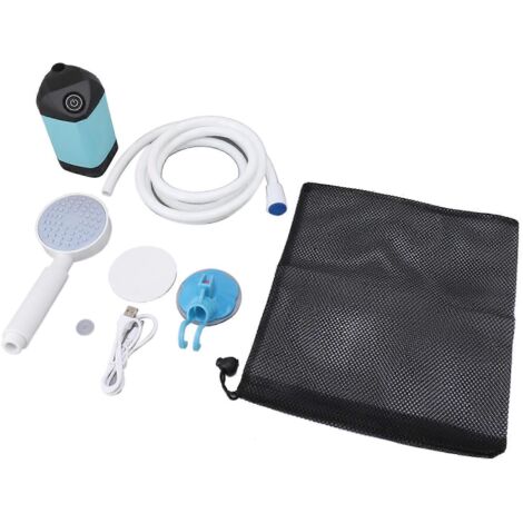 Douche électrique extérieure de camping 10W 4800mAh 5V 2A, douche à pression électrique pour le surf et la plongée, bleue