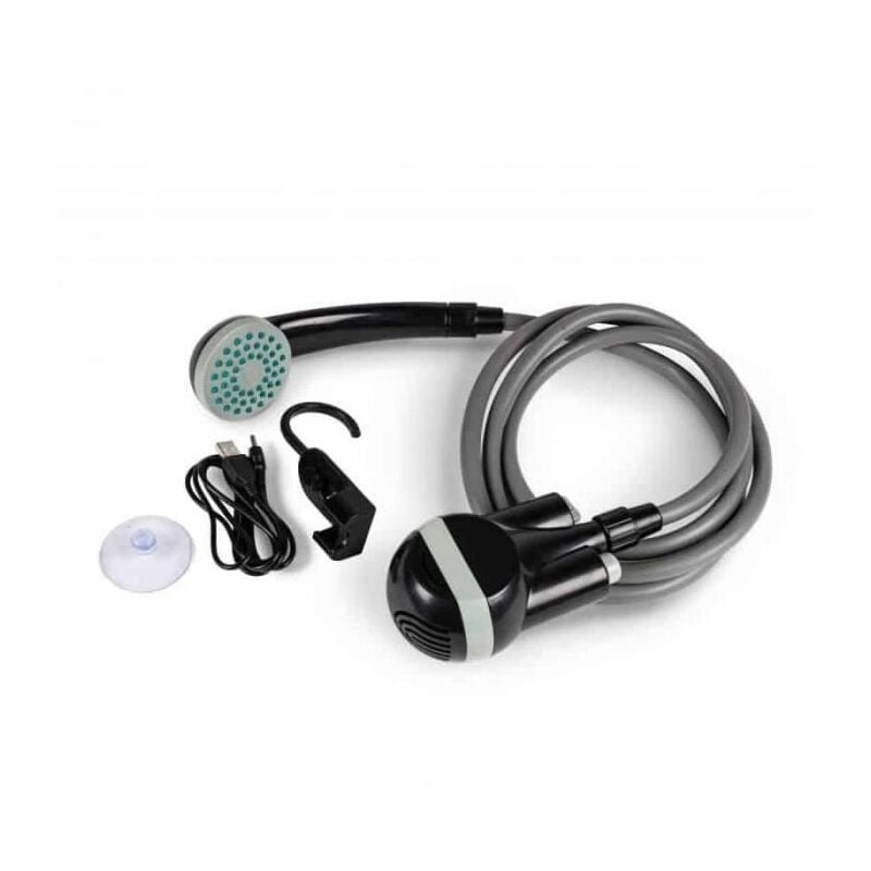 Douche électrique Kampa Power Shower - Batterie rechargeable - Tuyau 1,80 m - Noir