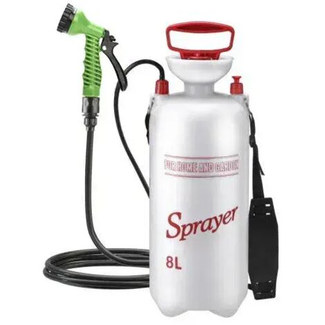 Douche extérieure portable (8 L), baignoire multifonctionnelle pour animaux de compagnie avec tuyau de 3 m pour le camping, pulvérisateur domestique pour laver les fleurs et la voiture