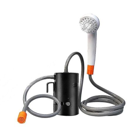 Douche extérieure portable, étanche IPX7, pompe rechargeable par USB, idéale pour la randonnée et les voyages.