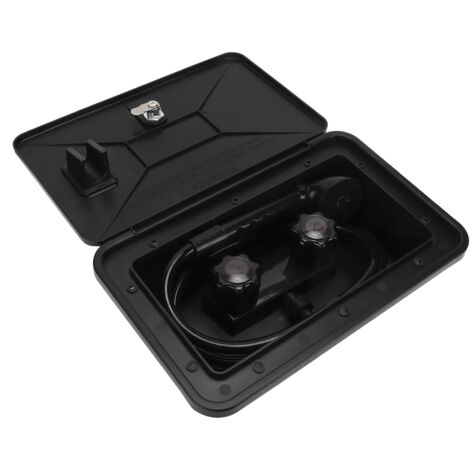 Douche extérieure pour camping-car avec eau chaude/froide, clés et système de verrouillage du tuyau - Kit complet