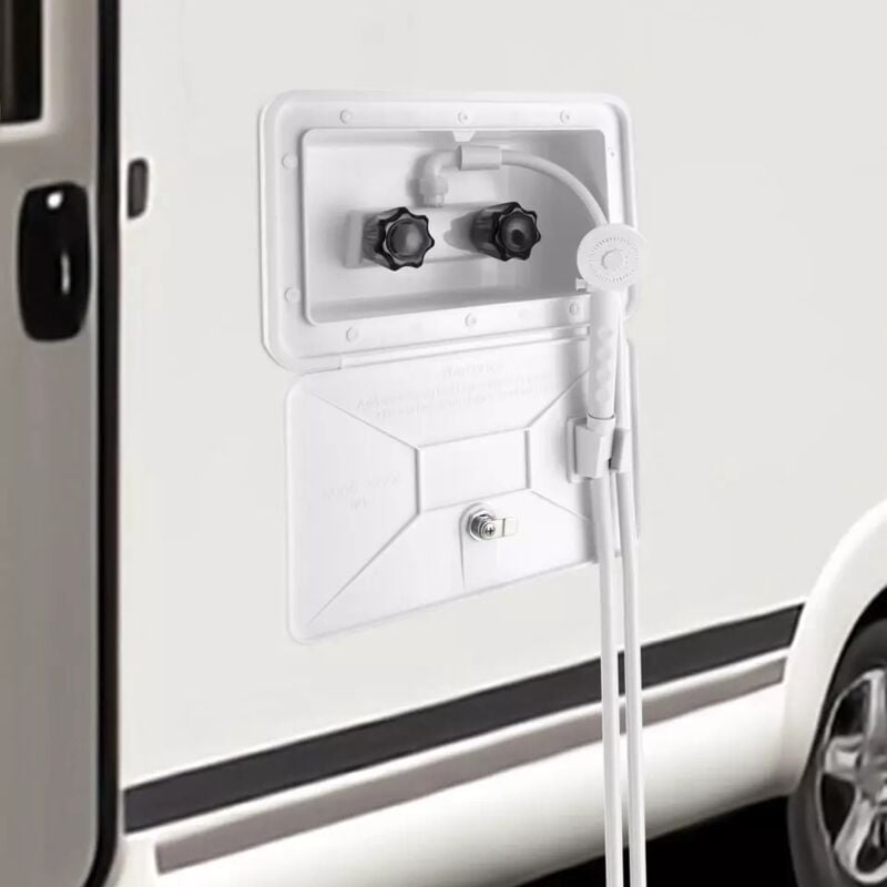 Douche extérieure pour camping-cars Cabine de douche extérieure Interrupteur chaud-froid avec 2 clés