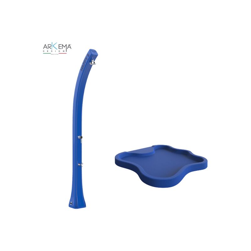 Arkema Design - Douche solaire Happy Five 520 Arkema 24 Lt avec robinet lave-pieds Avec receveur de douche bleu Bleu