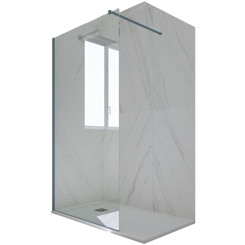 Forte - Douche italienne Walk in 110 cm paroi douche niche Bleu Navy Kolors