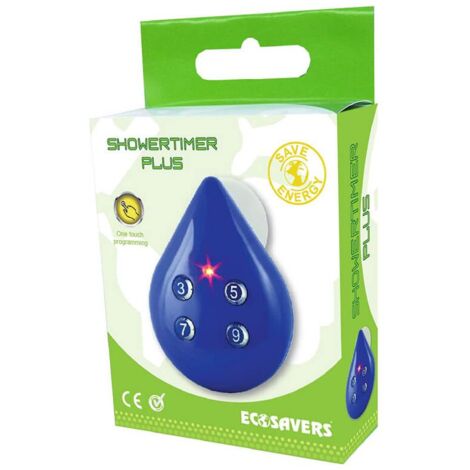 Alarme de douche minute avec fixation ventouse – Économie d'eau – 4 durées réglables – Fonctionnement avec 2 piles LR44 fournies – Powerplus