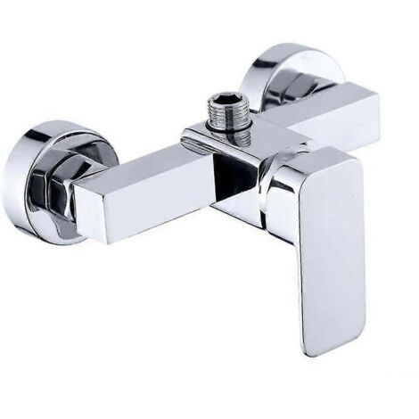 Douche murale moderne chromée avec mitigeur pour eau chaude et eau froide