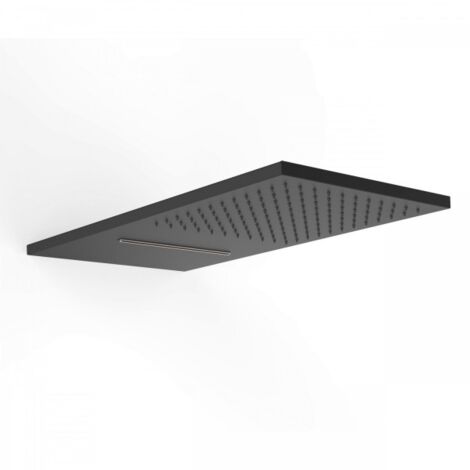 Douche murale Noir Mat acier inoxydable 2 types de jet (Pluie et Cascade) - TRES 29990301NM