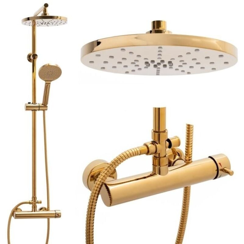 Douche pluie or 23 cm