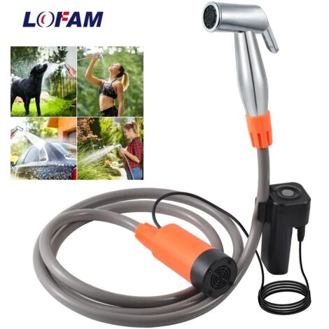 Douche portable d'extérieur pour l'escalade, le camping et l'arrosage des fleurs, des animaux de compagnie et des chiens. Pompe de douche rechargeable pour la plage, la voiture et le nettoyage des chi