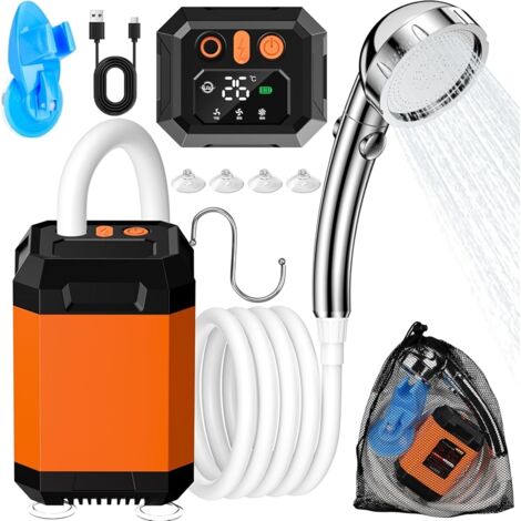 Douche Portable Douche de Camping Rechargeable avec Pompe électrique et Batterie USB
