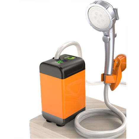 Douche Portable Électrique Rechargeable - 7800 mAh - Affichage Température LED - 3 Modes Débit - IPX7 - Pour Camping Jardin Plage - 1 Pièce