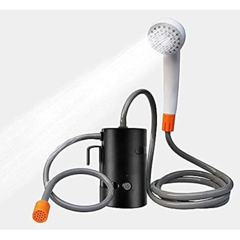 Douche Portable Extérieure - Pompe À Eau Batterie 4400 mAh - 2 Débits - Étanche IPX7 - Rechargeable USB - 3 LED - Pour Randonnée Camping Plage Animaux Jardin