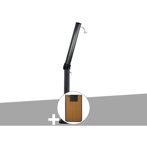 Douche solaire 23 L Solaris Xtra + Plancher solaire Bois Teck - Ubbink