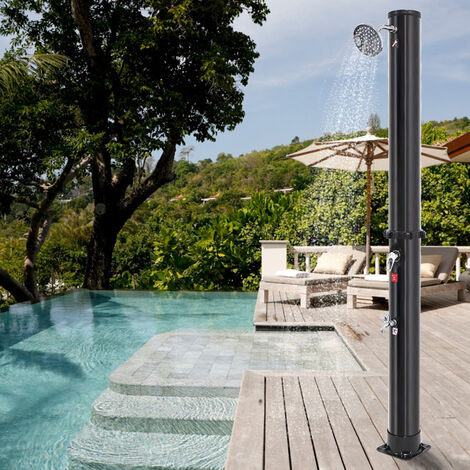 Douche Solaire 35 litres, Douche De Jardin Solaire avec Robinet Et Pomme De Douche Pluie, Douche De Piscine sans Électricité pour Les Vacances Au Jardin Et Le Camping