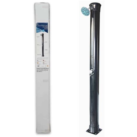 Douche Solaire Strattore 40L Pour Jardin Et Camping – Robinet Inclus, Noir/argent