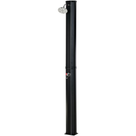 Douche Solaire Chauffée 55°C Extérieur avec Réservoir 35 Litres et Mitigeur, Noir