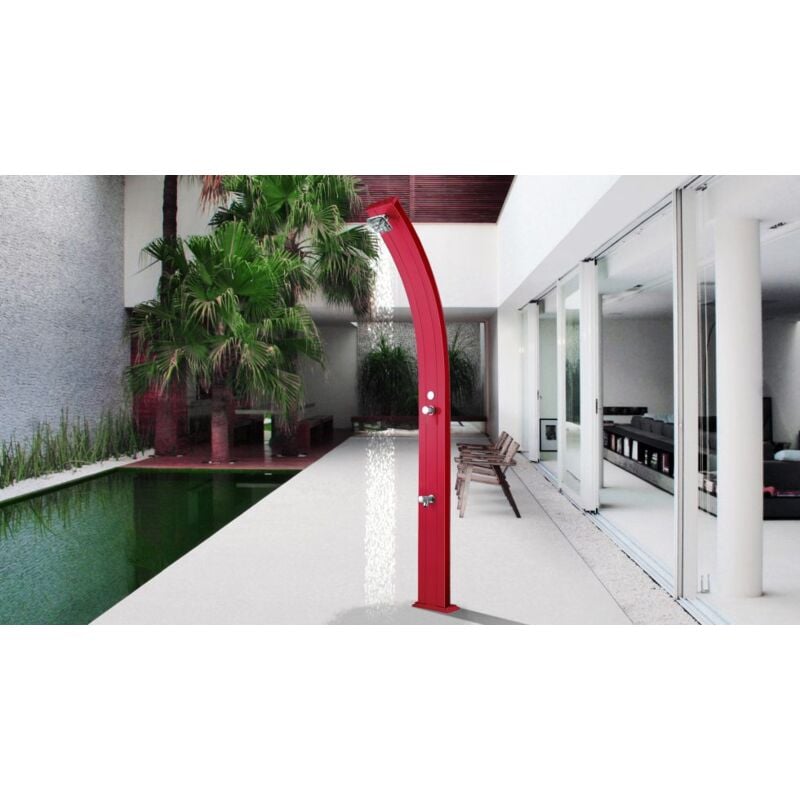 Arkema Design - douche solaire aluminium spring rouge