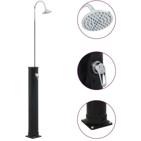 Douche solaire de jardin Douche Camping Piscine Plage - Noir 214 cm 20 L Chic-405602