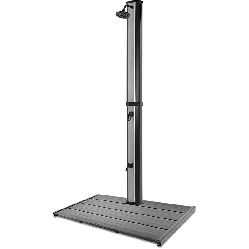 Douche solaire de jardin en pvc 35L avec plateforme - Surya Silver & Dasar