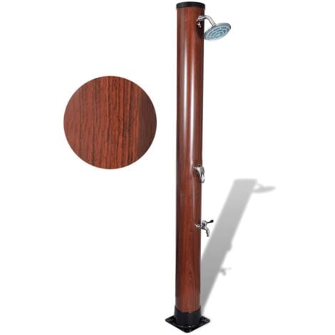 Douche solaire de piscine 1,96 m avec finition en faux bois