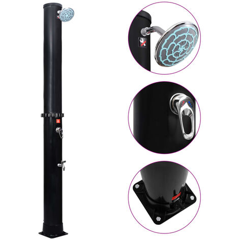 Douche solaire d'extérieur avec pomme de douche et robinet 40 L