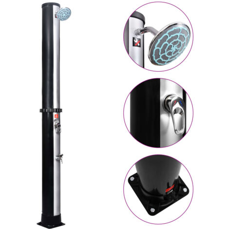 Douche solaire d'extérieur avec pomme de douche et robinet 40 L - The Living Store