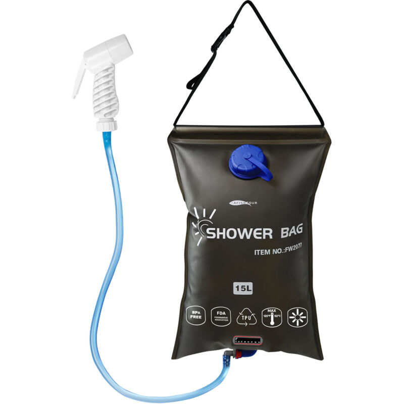 Douche Solaire, Douche De Camping À Pression Extérieure 15L avec Matériau TPU, pour Randonnée, Camping, Plage, Natation