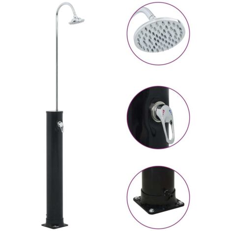 Douche solaire Douche de jardin  Noir 214 cm 20 L 90875