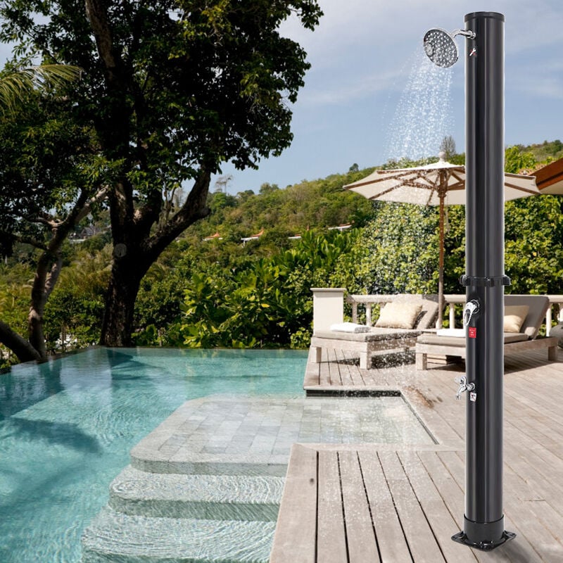 Dyhf - Douche Solaire Housse de Protection Incluse, Douche de Jardin Solaire - Douche de Jardin Chaude - sans raccordement électrique - avec Robinet
